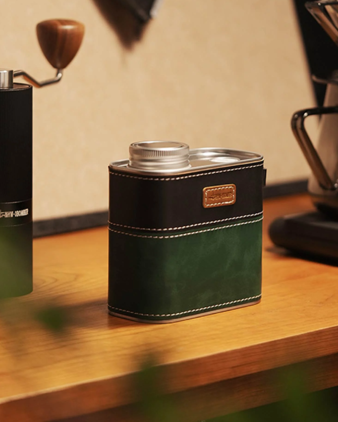MHW-3BOMBER Leather Sheath Sealed Canister بومبر حافظة حبوب قهوة