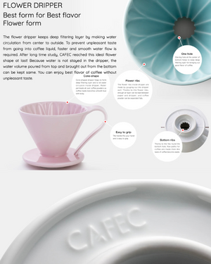 CAFEC V60 Flower Dripper كافك سيراميك دريبر - Kshta