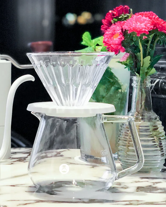 Timemore Crystal Eye Glass Dripper Set تايم مور سيت تحضير قهوة زجاجي - Kshta