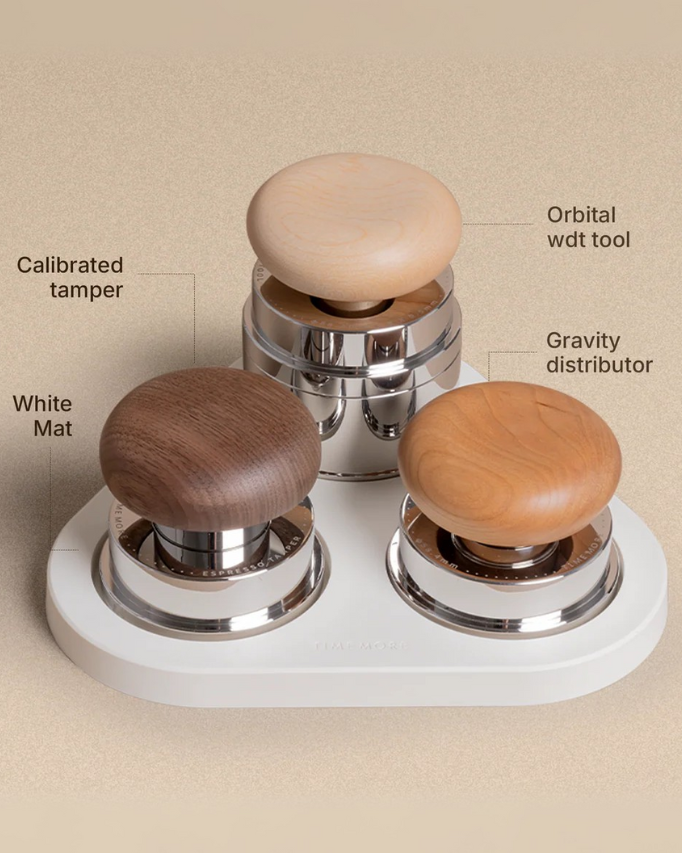 TIMEMORE PUCKS Espresso Accessories Set (Wooden Grip)  تايم مور سيت ملحقات الإسبريسو (الاصدار الخشبي ) - Kshta