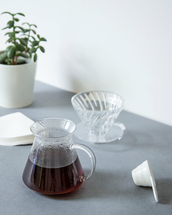 Hario V60 Simply Glass Pour Over Kit هاريو سيت دريبر سمبلي - Kshta