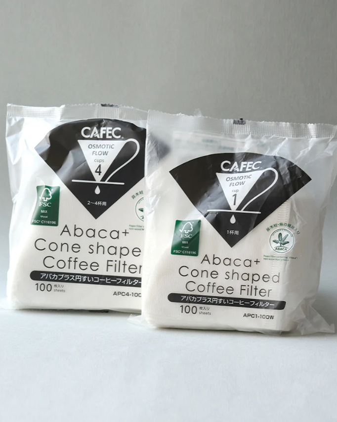 Cafec Abaca+ Cone-Shaped Paper Filter كافك ابكا بلس فلتر - Kshta