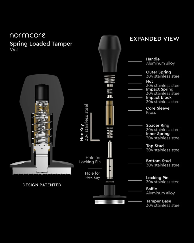 Normcore V4.1 Spring‑Loaded Tamper with "Click" Sound نورمكور تامبر سبرنك بصوت كلك - Kshta