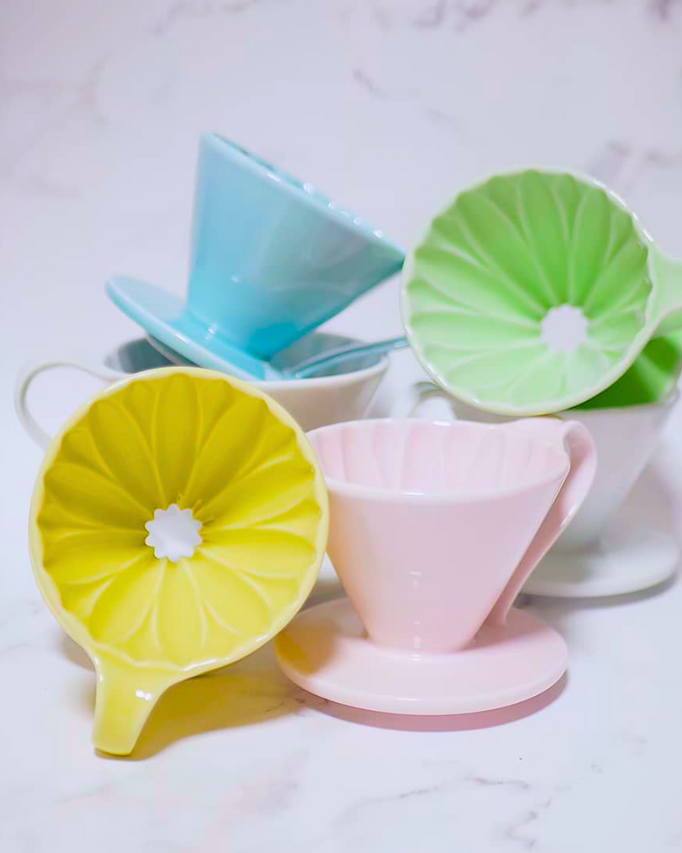 CAFEC V60 Flower Dripper  كافك سيراميك دريبر - Kshta