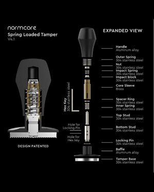 Normcore V4.1 Spring‑Loaded Tamper with "Click" Sound نورمكور تامبر سبرنك بصوت كلك - Kshta