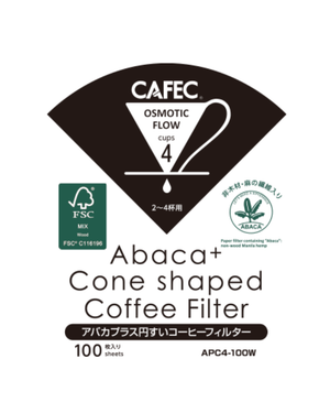 Cafec Abaca+ Cone-Shaped Paper Filter كافك ابكا بلس فلتر - Kshta
