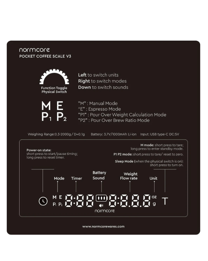 Normcore Pocket Coffee Scale V3 نورمكور ميزان ميني - Kshta
