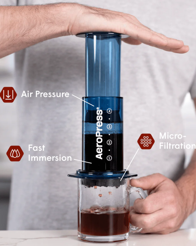 Aeropress  Clear Blue Coffee Press   ايروبرس ازرق - Kshta