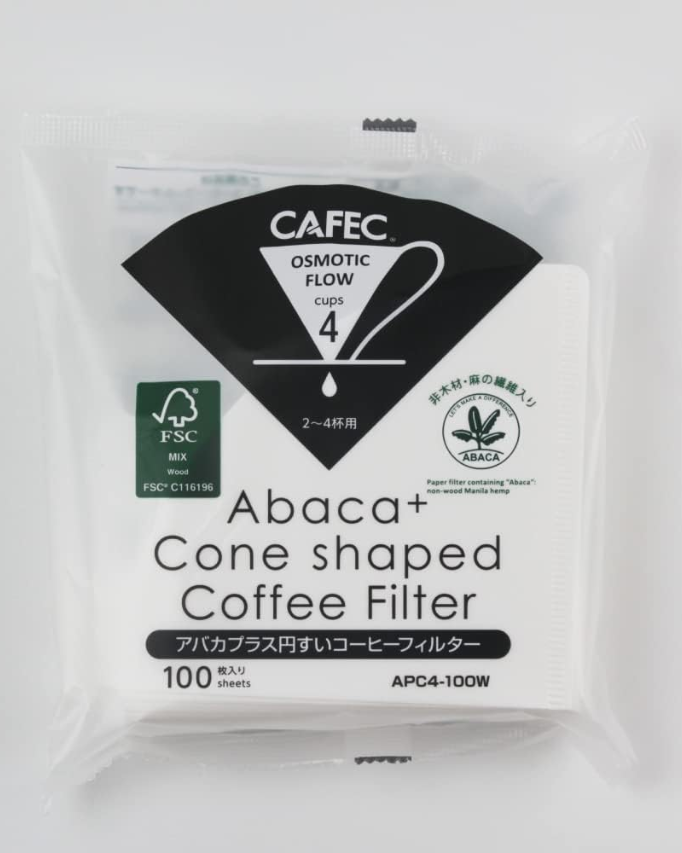 Cafec Abaca+ Cone-Shaped Paper Filter كافك ابكا بلس فلتر - Kshta