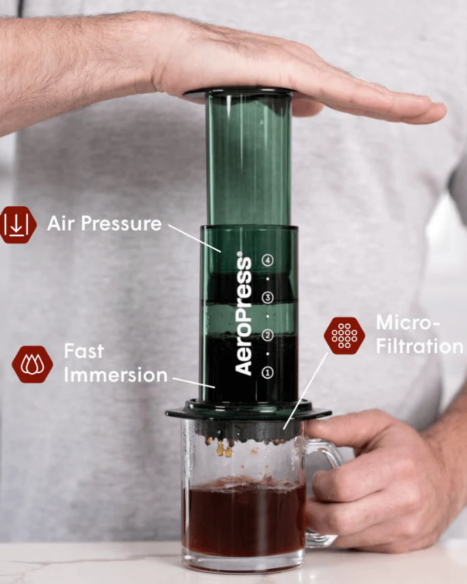 Aeropress Clear Green Coffee Press   ايروبرس اخضر - Kshta