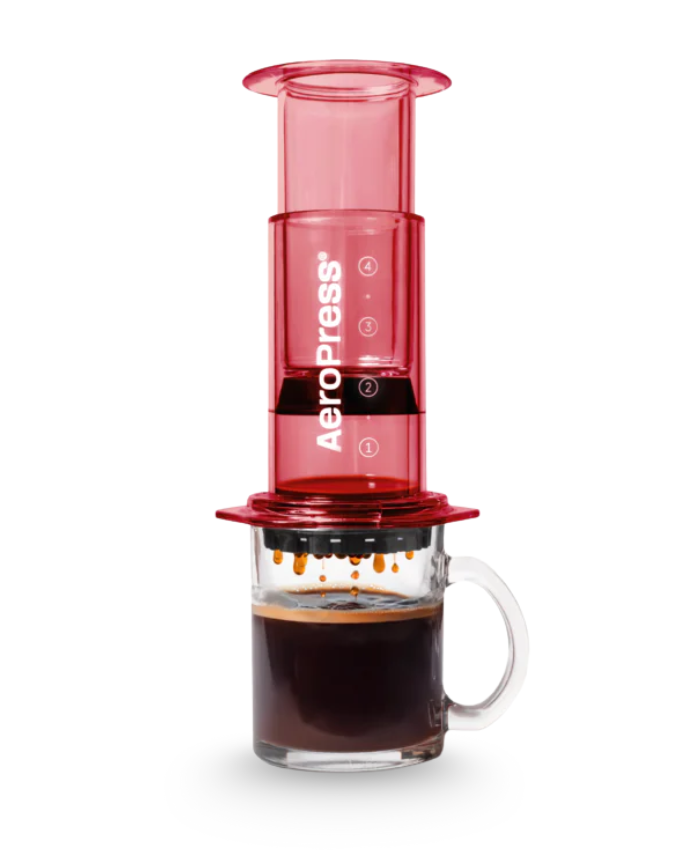 Aeropress Clear Red Coffee Press   ايروبرس احمر - Kshta