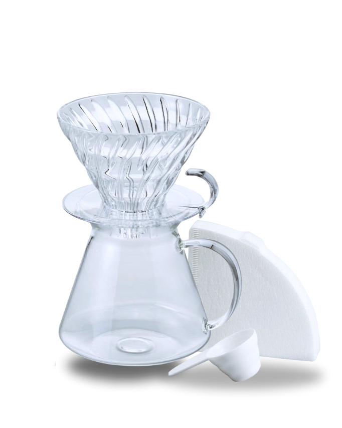 Hario V60 Simply Glass Pour Over Kit هاريو سيت دريبر سمبلي - Kshta