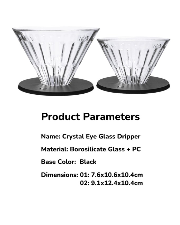 Timemore Crystal Eye Glass Dripper 02 PC Holder  تايم مور دريبر زجاج - Kshta