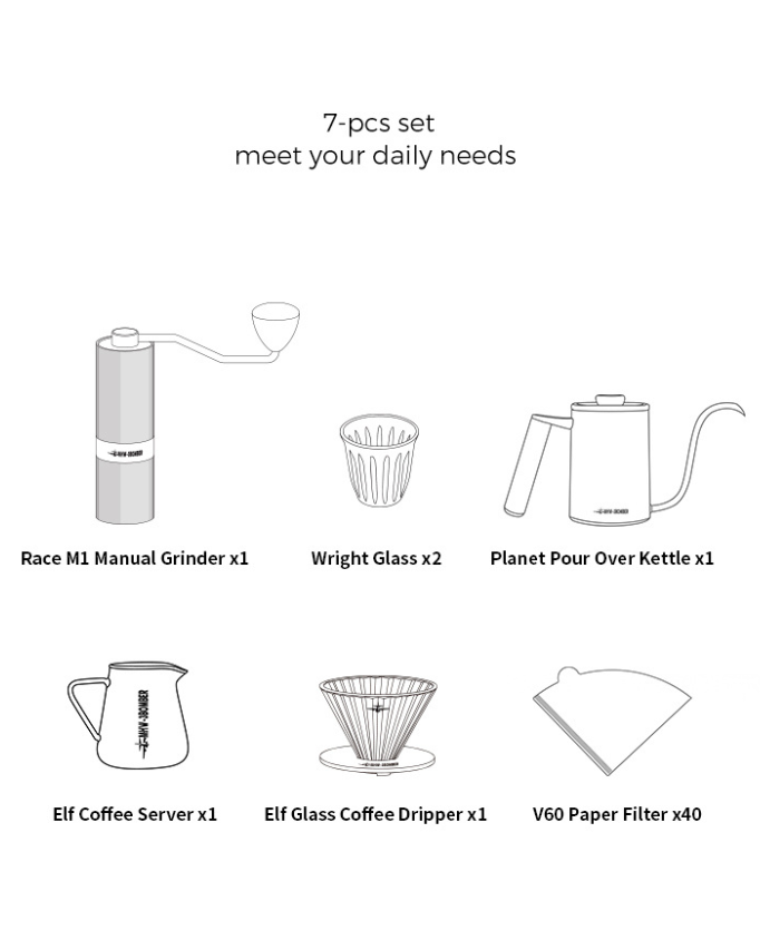 MHW-3BOMBER V60 set 7 pcs  بومبر سيت دريبر - Kshta